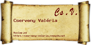 Cserveny Valéria névjegykártya