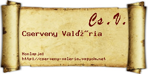 Cserveny Valéria névjegykártya