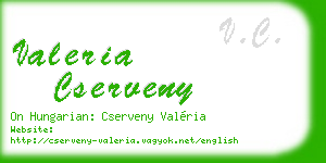 valeria cserveny business card